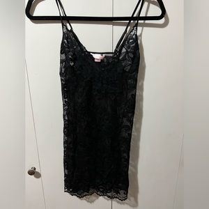Victoria Secret black lace slip.